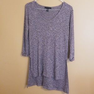 Purple and black high-low sweater